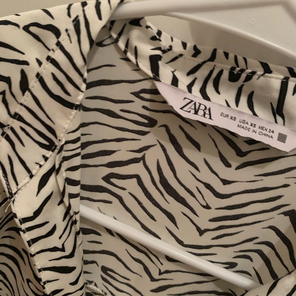 Zara satin zebra print blouse - Picture 2 of 2